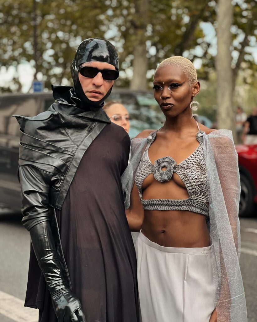 Guest at the Rick Owens show during Paris Fashion Week 2023.