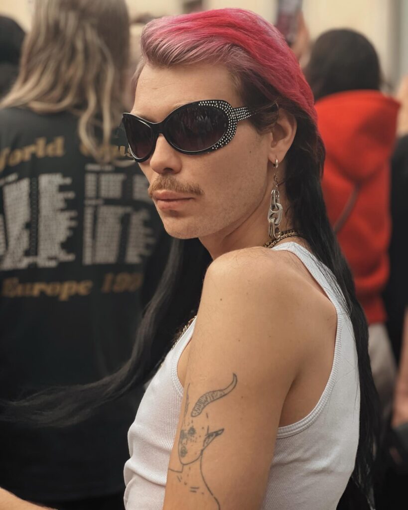 Guest at the Rick Owens show during Paris Fashion Week 2023.