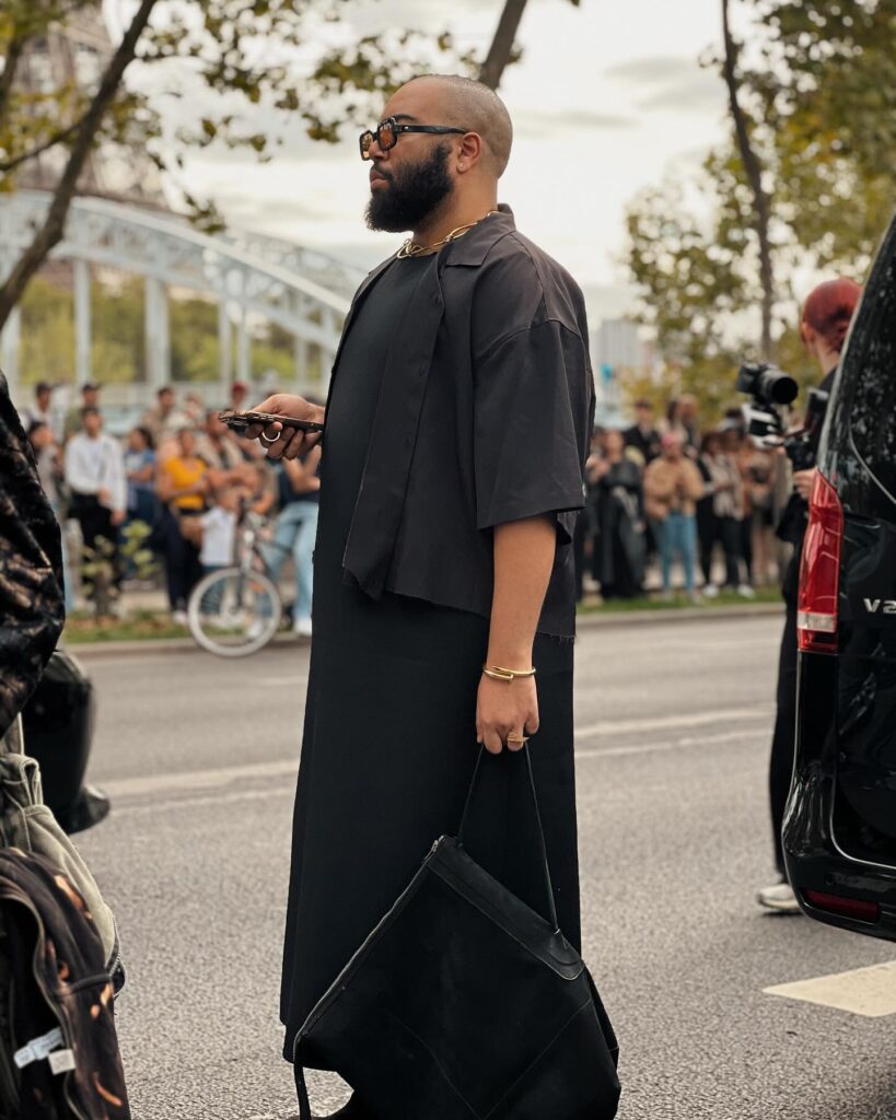 Guest at the Rick Owens show during Paris Fashion Week 2023.
