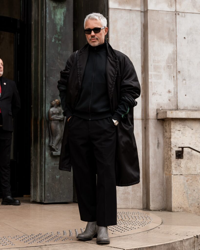 Guest at the Rick Owens show during Fashion Week in Paris 2026.