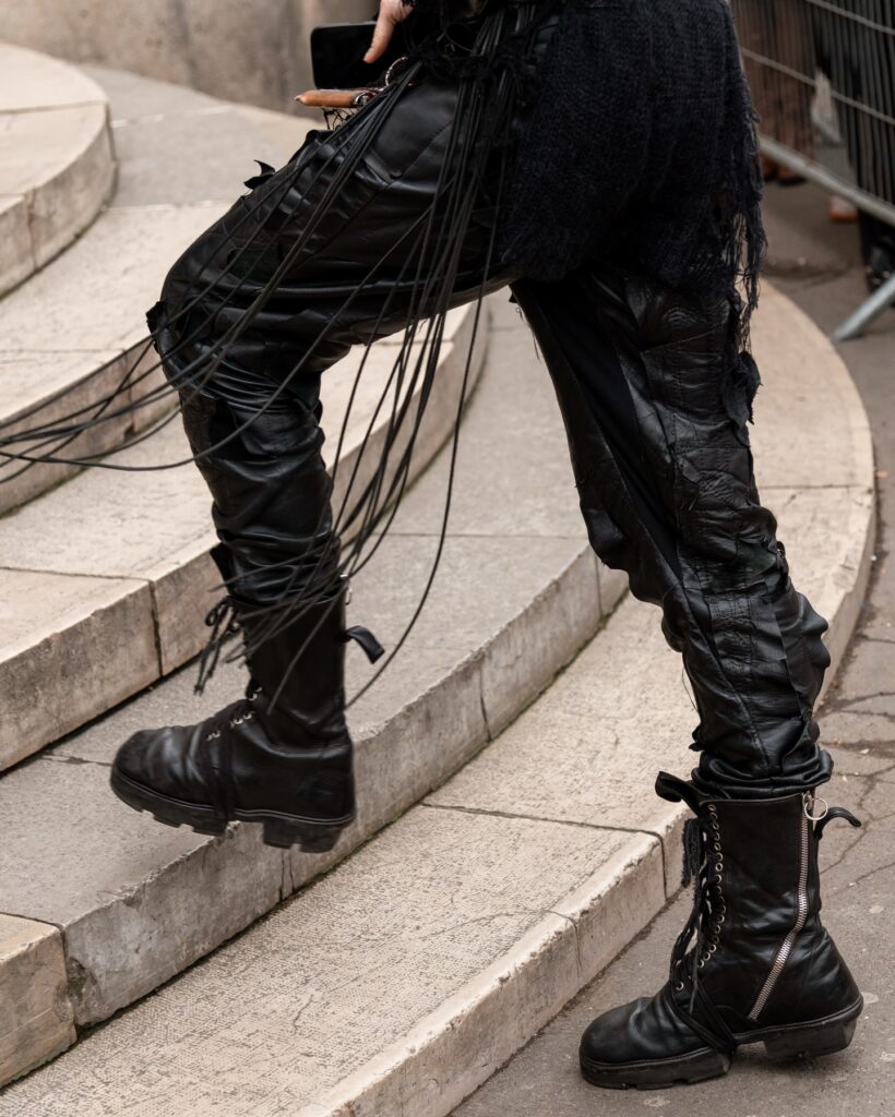 Guest at the Rick Owens show during Fashion Week in Paris 2026.