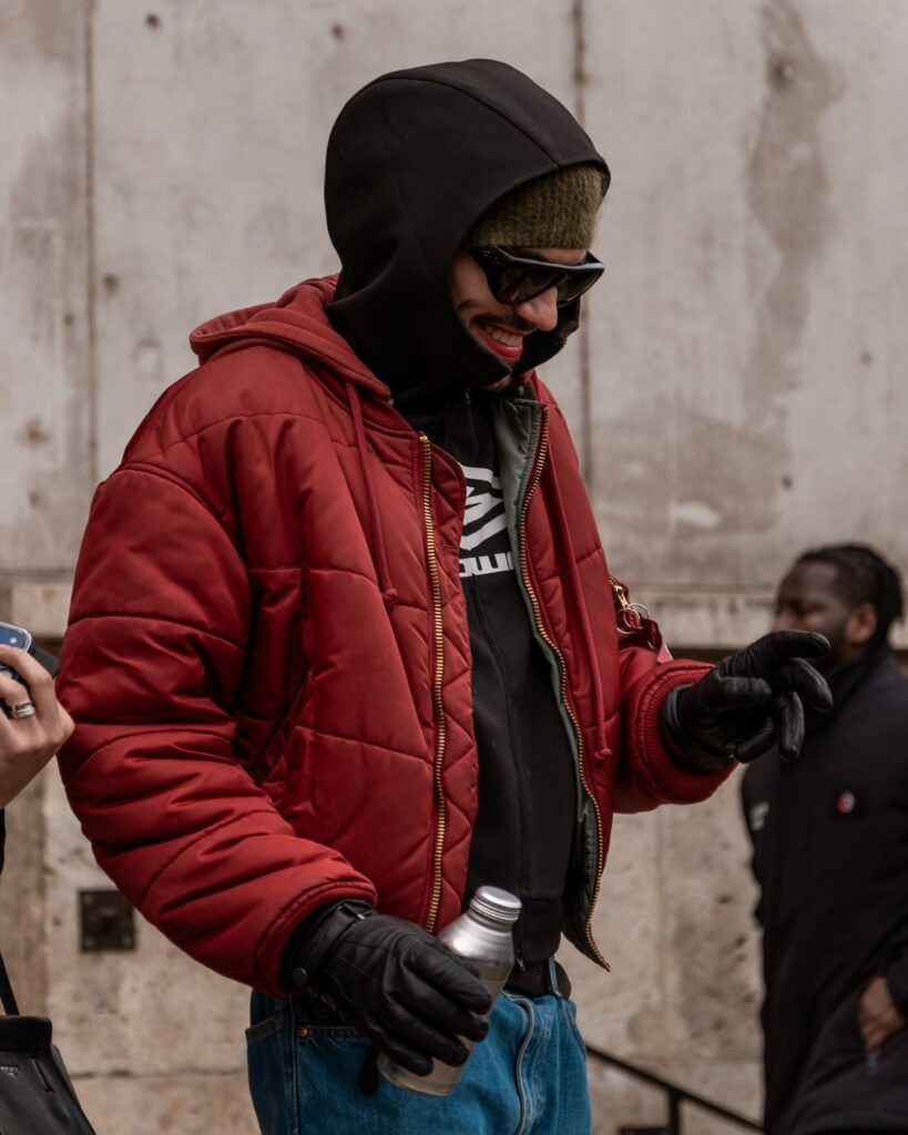 Guest at the Rick Owens show during Fashion Week in Paris 2026.