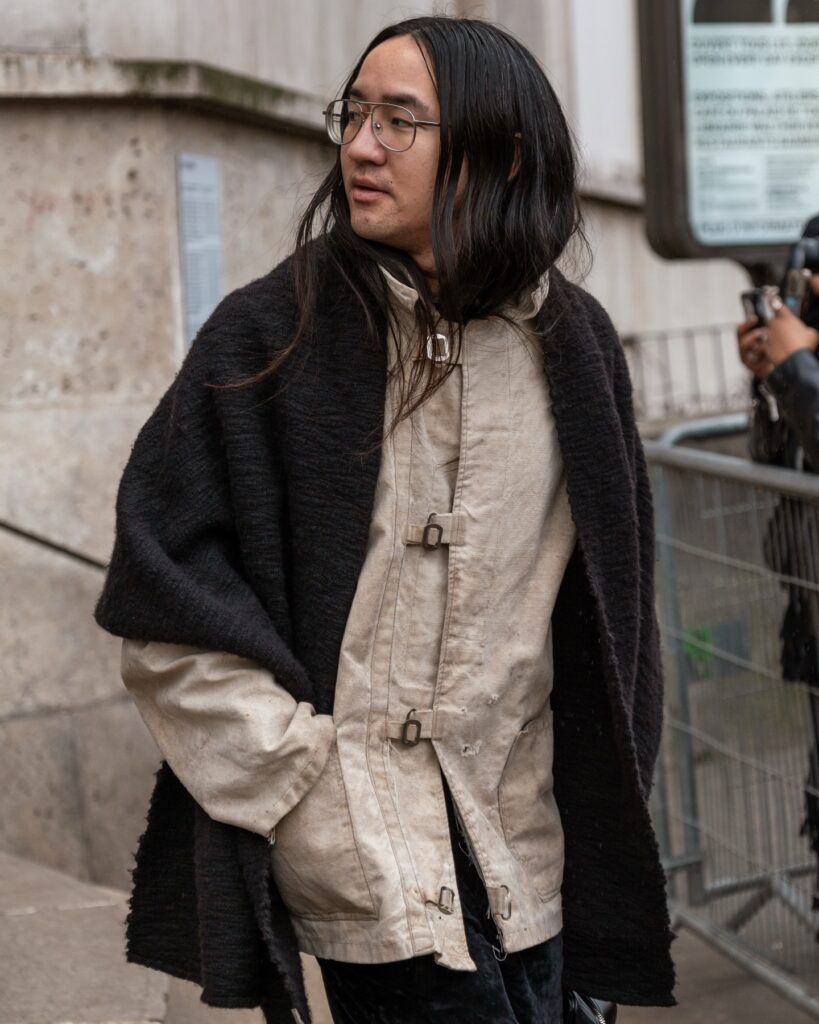 Guest at the Rick Owens show during Fashion Week in Paris 2026.
