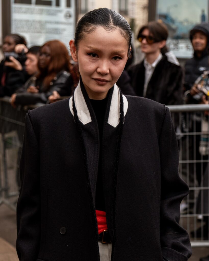 Guest at the Rick Owens show during Fashion Week in Paris 2026.