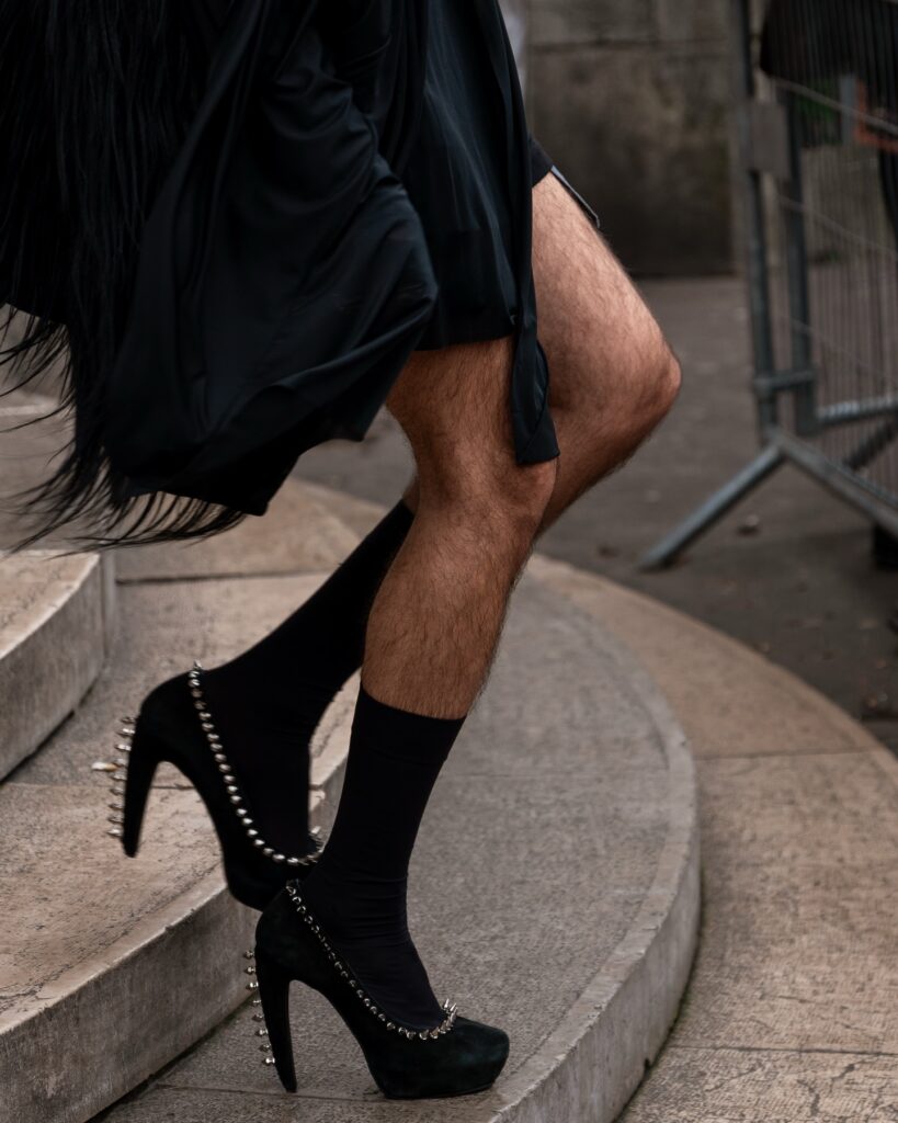 Guest at the Rick Owens show during Fashion Week in Paris 2026.