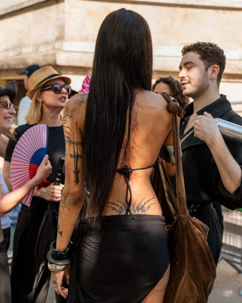 Guest at the Rick Owens show during Fashion Week in Paris 2026.