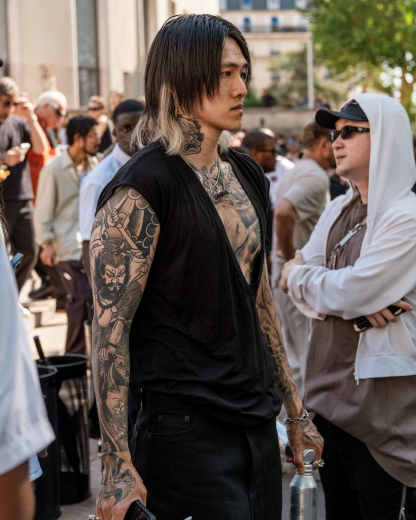 Guest at the Rick Owens show during Fashion Week in Paris 2026.