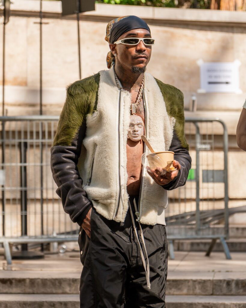 Guest at the Rick Owens show during Fashion Week in Paris 2026.