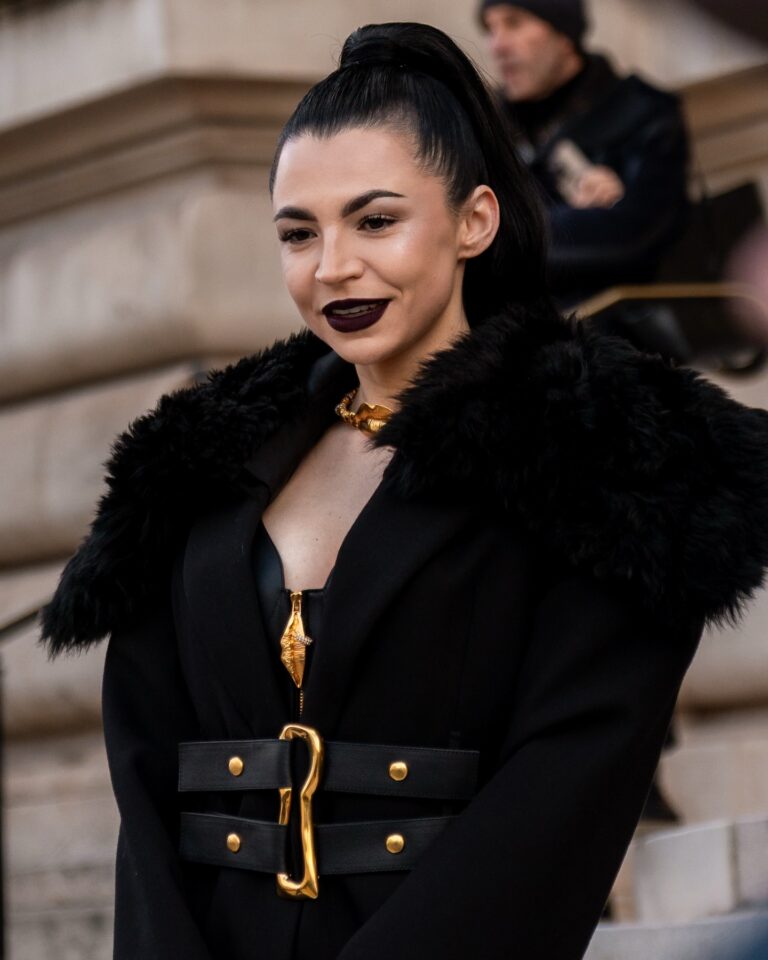 Sandra Corinna Kinzl-Schuurman at the Schiaparelli show during Haute Couture in Paris 2026.