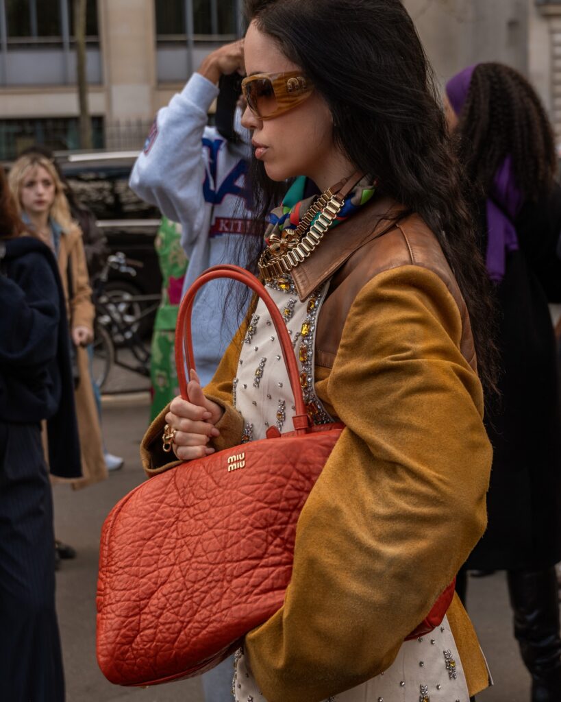 Sandra Soko at the Miu Miu show during Fashion Week in Paris 2026.