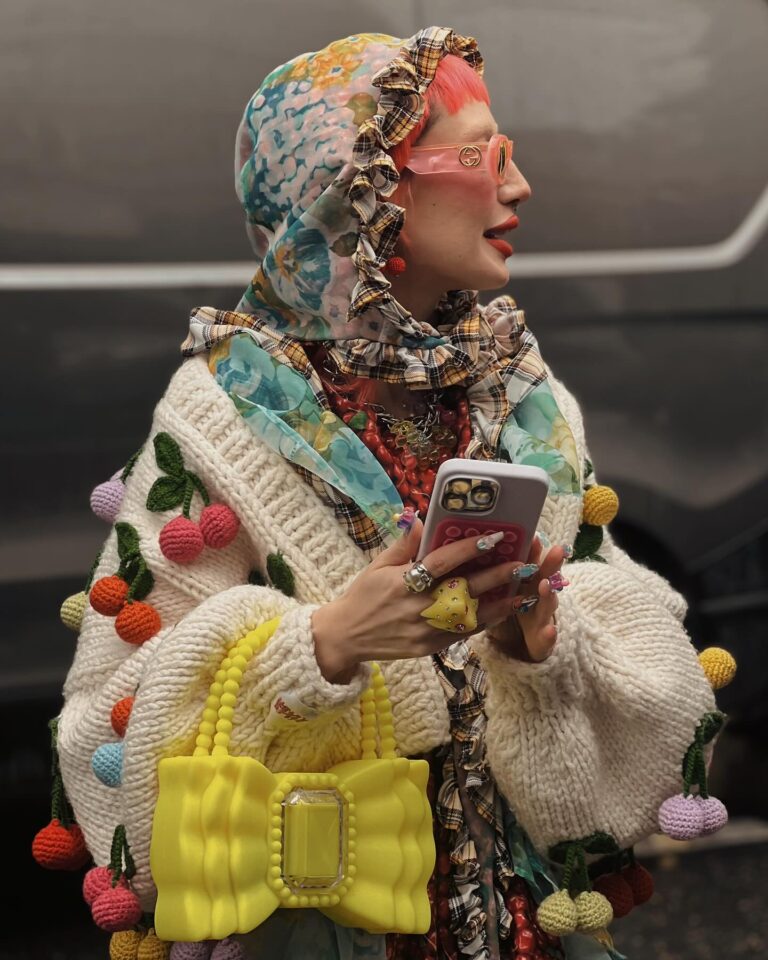 Sara Camposarcone at the Vivienne Westwood show during Paris Fashion Week 2024.