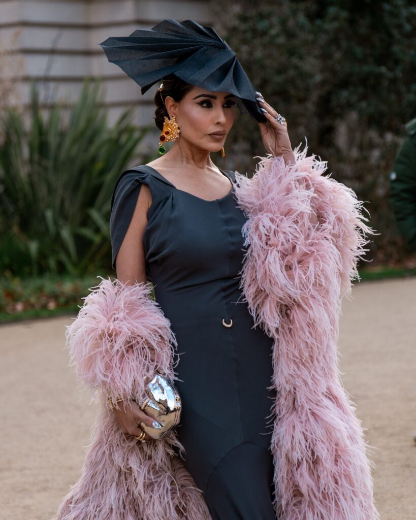 Guest at the Schiaparelli show during Haute Couture in Paris 2026.