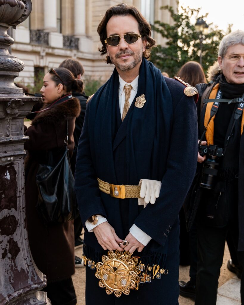 Guest at the Schiaparelli show during Haute Couture in Paris 2026.
