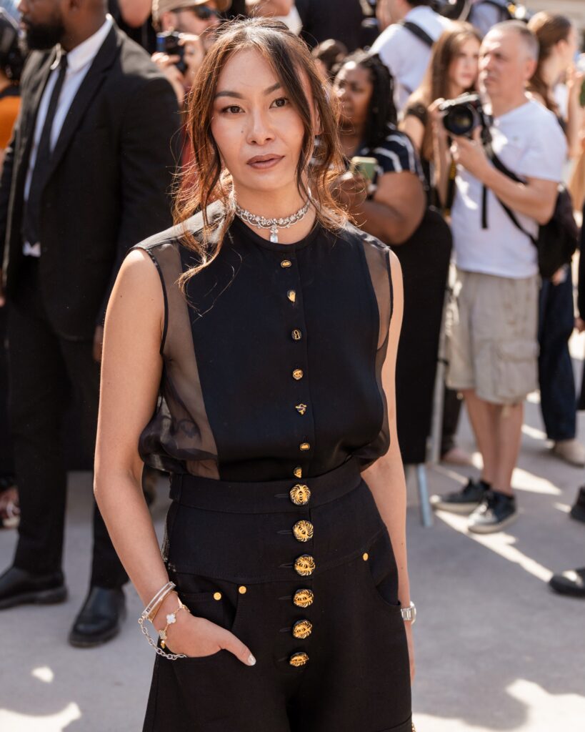 Guest at the Schiaparelli show during Haute Couture in Paris 2026.