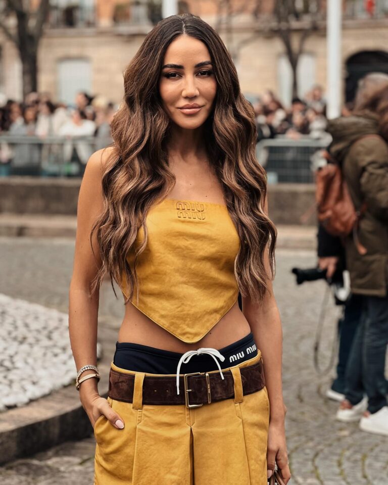 Tamara Kalinic at the Miu Miu show during Paris Fashion Week 2024.