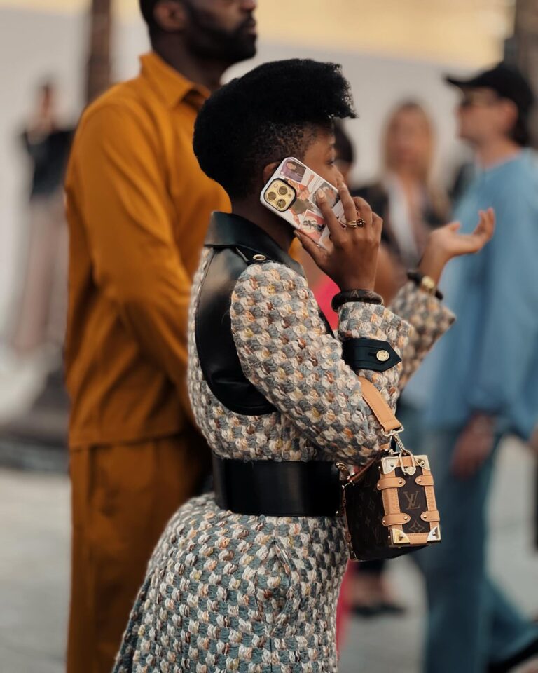Thuso Mbedu at the Louis Vuitton show during Paris Fashion Week 2023.