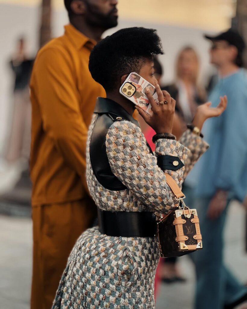 Thuso Mbedu at the Louis Vuitton show during Paris Fashion Week 2023.