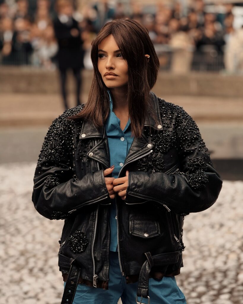 Thylane Blondeau Attal at the Miu Miu show during Paris Fashion Week 2024.