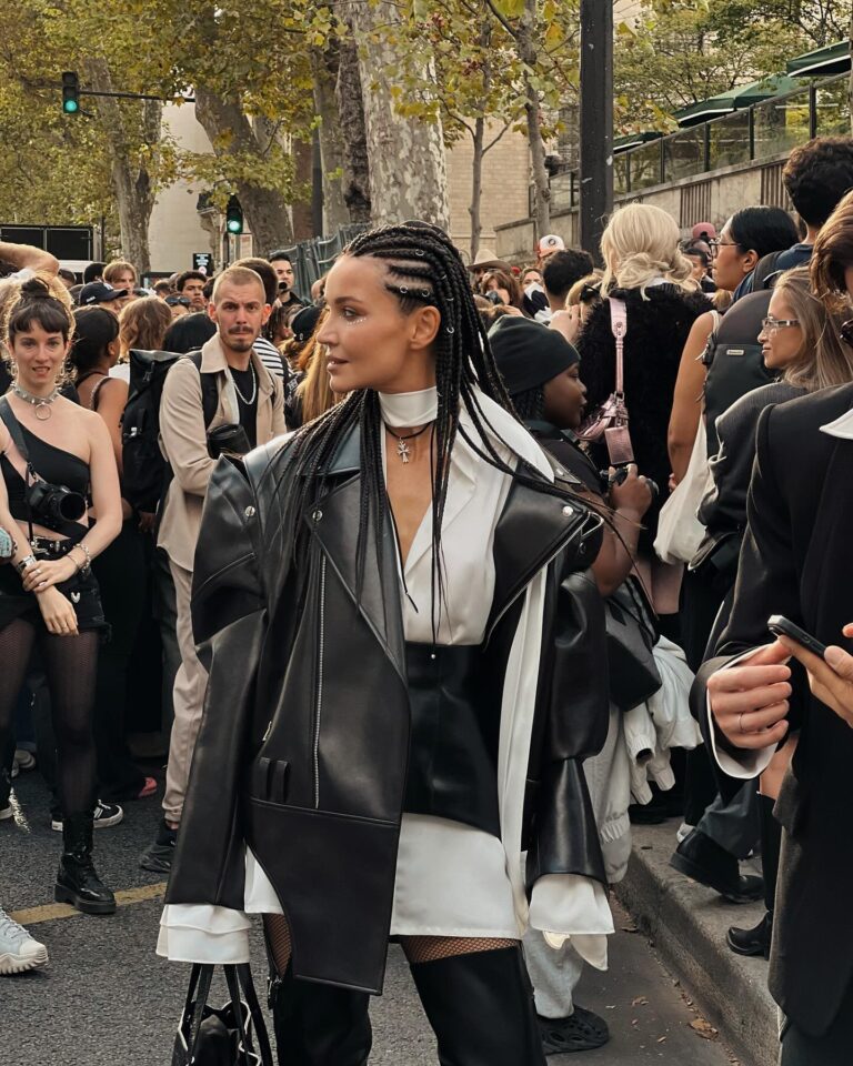 Катя Фишер at the Rick Owens show during Paris Fashion Week 2023.
