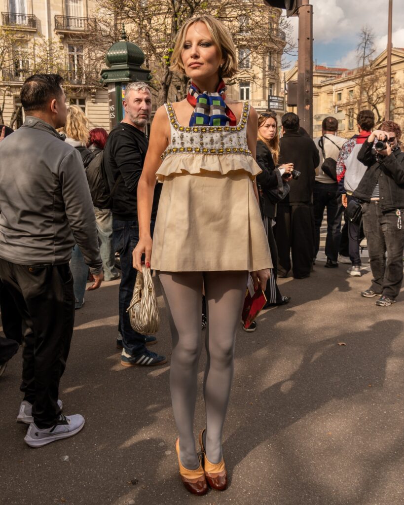 Violet Grace Atkinson at the Miu Miu show during Fashion Week in Paris 2026.