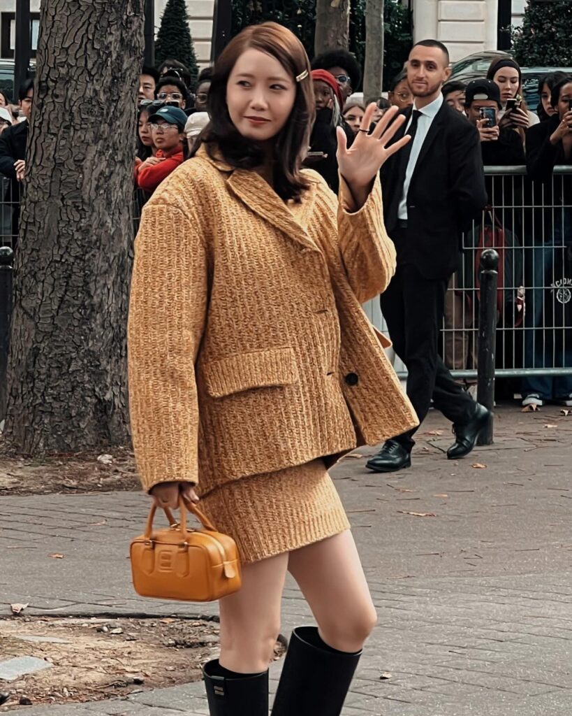 YoonA at the Miu Miu show during Paris Fashion Week 2023.