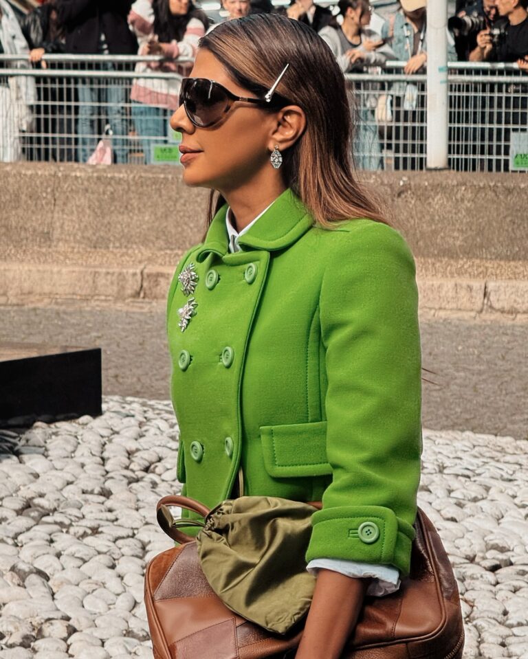 Zufi Alexander at the Miu Miu show during Paris Fashion Week 2024.