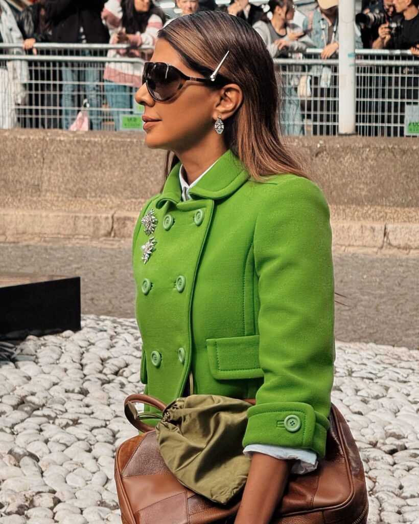 Zufi Alexander at the Miu Miu show during Paris Fashion Week 2024.